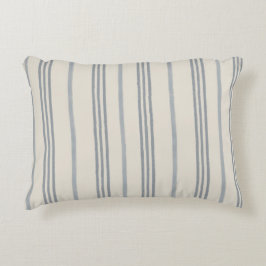 Cojín Decorativo Patrón de franja azul pizarra atemporal pintado