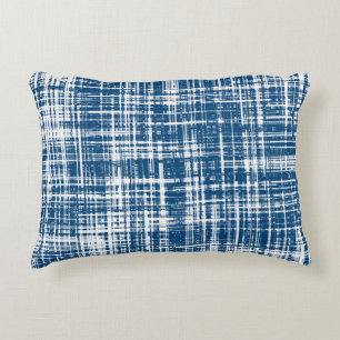 Cojín Decorativo Patrón de franja de estilo azul marino