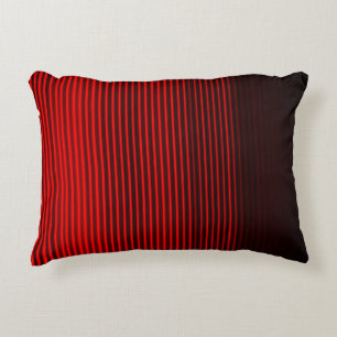 Cojín Decorativo Patrón de franja roja y negra