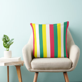 Cojín Decorativo Patrón de franjas de verano coloridas
