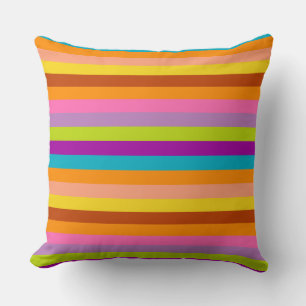 Cojín Decorativo Patrón de franjas retro coloridas #22