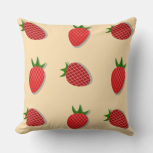 Cojín Decorativo Patrón de fresa para frutas de verano buenas vibra
