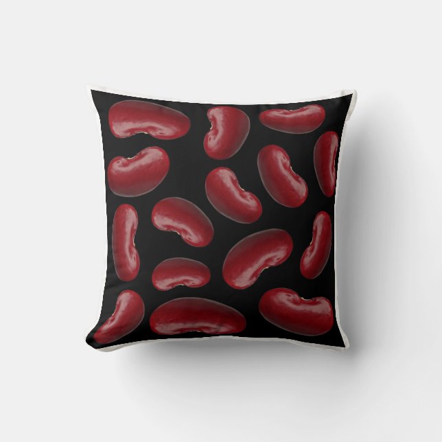 Cojín Decorativo Patrón de frijol rojo (Anverso)