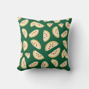 Cojín Decorativo patrón de fruta de guayaba verde vibrante