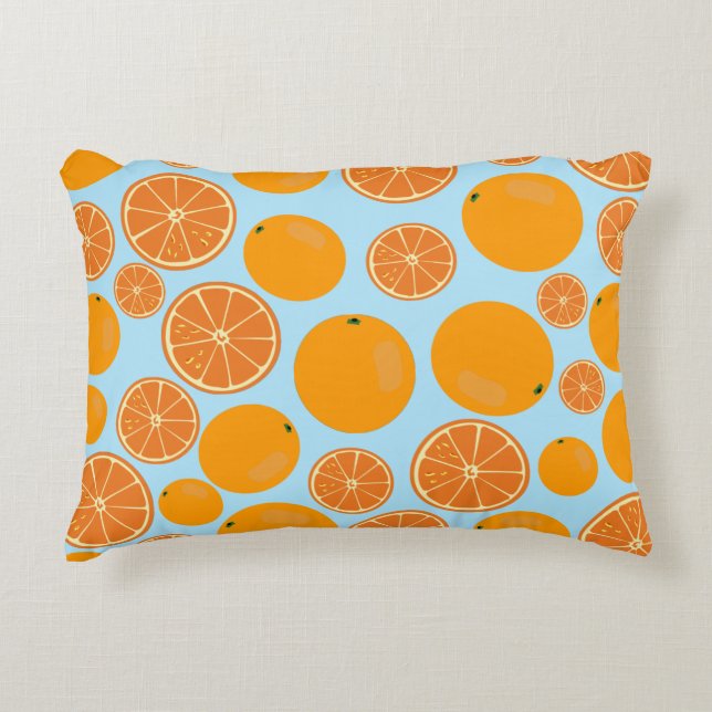 Cojín Decorativo Patrón de fruta naranja (Anverso)