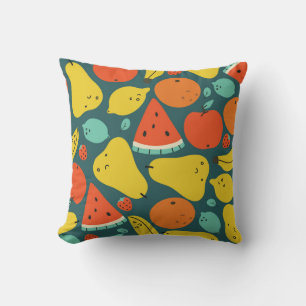 Cojín Decorativo Patrón de fruta tropical dibujado a mano