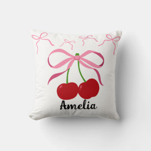 Cojín Decorativo Patrón de frutas de cerezas rojas