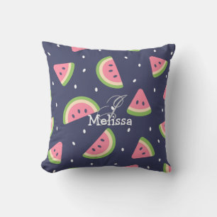 Cojín Decorativo Patrón de frutas de la sandía rosa verde de verano