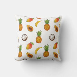 Cojín Decorativo Patrón de frutas tropicales - Diseño de verano exó
