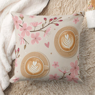 Cojín Decorativo Patrón de funda de café Flor de Cerezo (7)