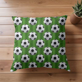 Cojín Decorativo Patrón de fútbol europeo verde
