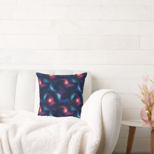 Cojín Decorativo Patrón de galaxia azul oscuro