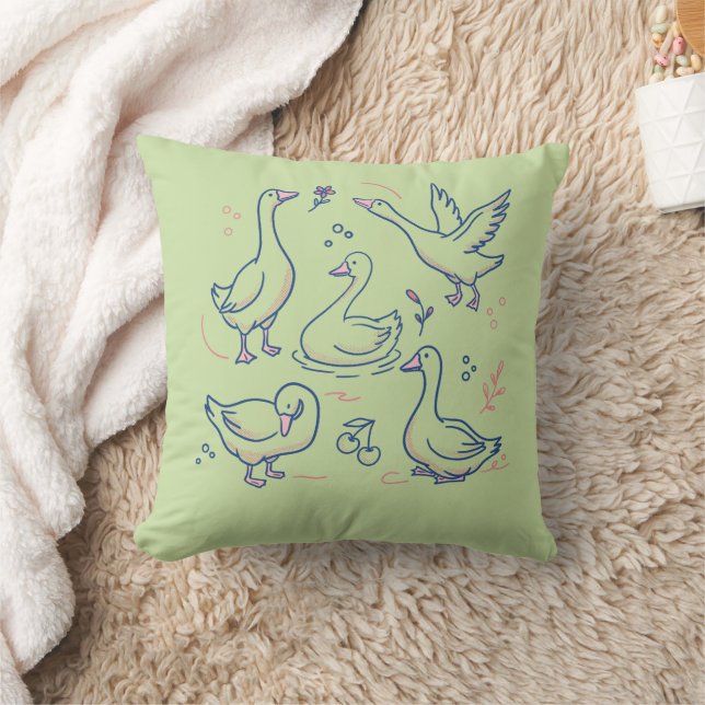 Cojín Decorativo Patrón de ganso divertido (Manta)
