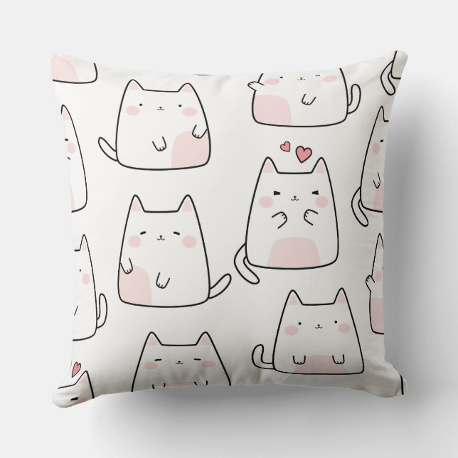 Cojín Decorativo Patrón de gatito de gato suave (Reverso )