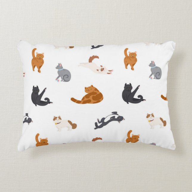 Cojín Decorativo Patrón de gato (Anverso)