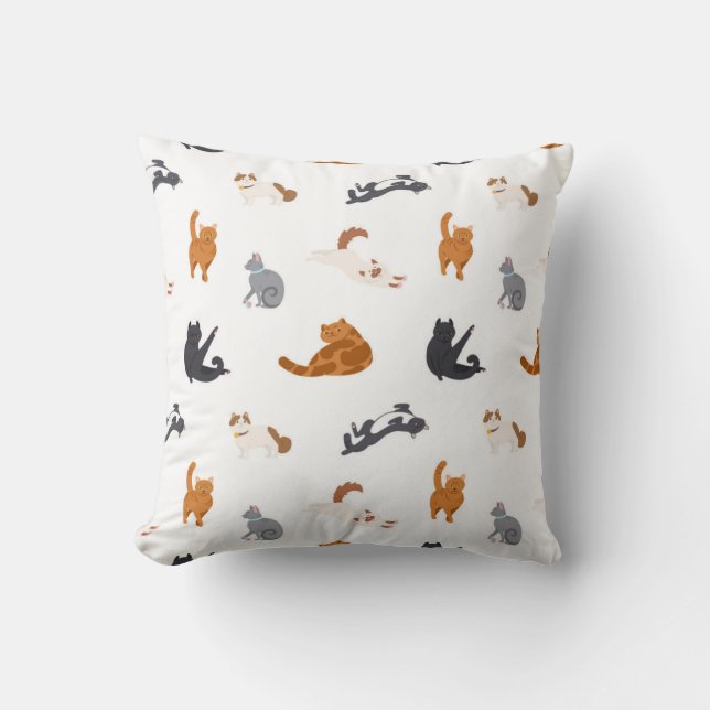 Cojín Decorativo Patrón de gato (Anverso)