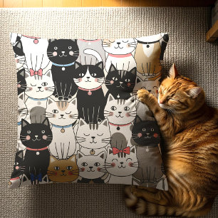 Cojín Decorativo Patrón de gato caprichoso lindo