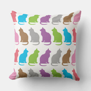 Cojín Decorativo Patrón de gato colorido