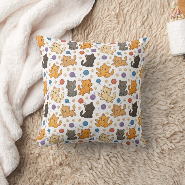 Cojín Decorativo Patrón de gato lindo (Manta)