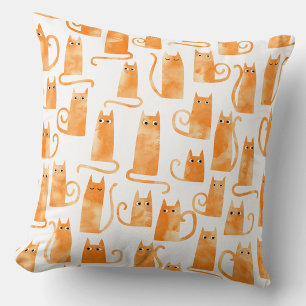 Cojín Decorativo Patrón de gato naranja