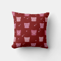 Patrón de gato rosa lindo para decoración del hoga