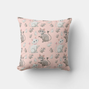 Cojín Decorativo Patrón de gato y gatito lindos
