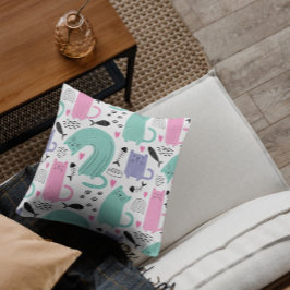 Cojín Decorativo Patrón de gatos de corte