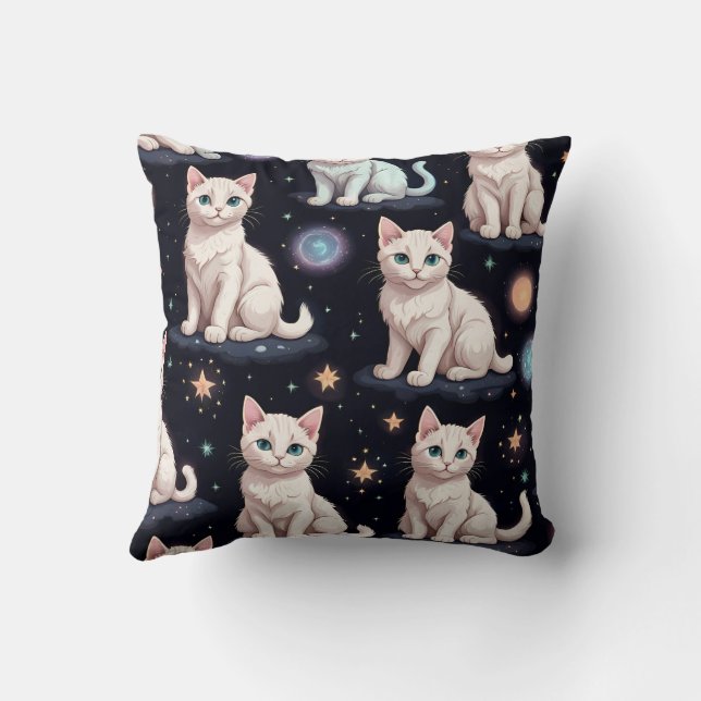 Cojín Decorativo Patrón de gatos de corte (Reverso)