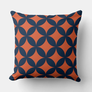 Cojín Decorativo Patrón de geometría naranja azul