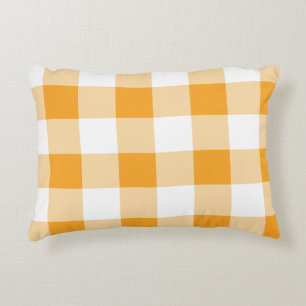Cojín Decorativo Patrón de Gingham amarillo