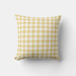 Cojín Decorativo Patrón de Gingham amarillo y amarillo