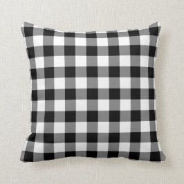 Cojín Decorativo Patrón de Gingham blanco y negro