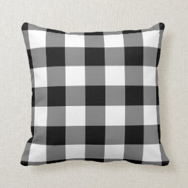 Cojín Decorativo Patrón de Gingham blanco y negro