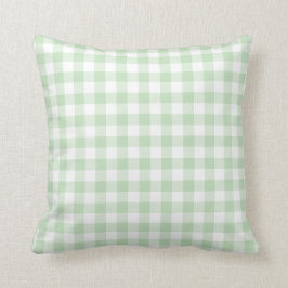 Cojín Decorativo Patrón de Gingham blanco y verde