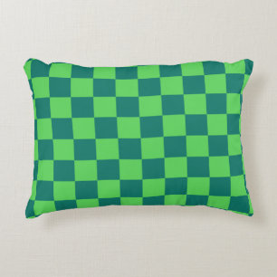 Cojín Decorativo Patrón de Gingham de Blue Green Checkered