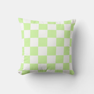 Cojín Decorativo Patrón de Gingham de Pastel Verde