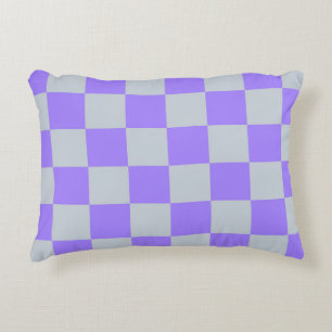 Cojín Decorativo Patrón de Gingham de Purple Checkered