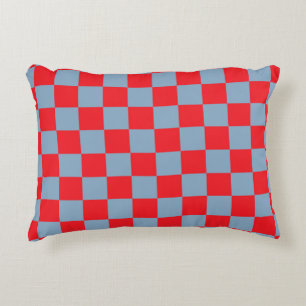 Cojín Decorativo Patrón de Gingham de Red Blue Checkered