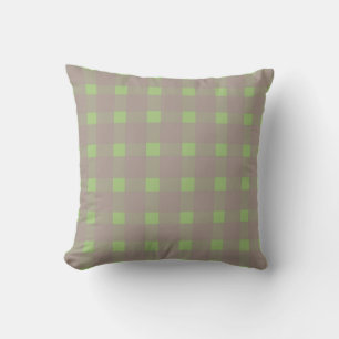 Cojín Decorativo Patrón de Gingham gris verde