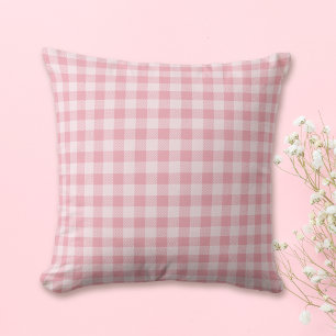 Cojín Decorativo Patrón de gingham rosa, cuadros escoceses para niñ