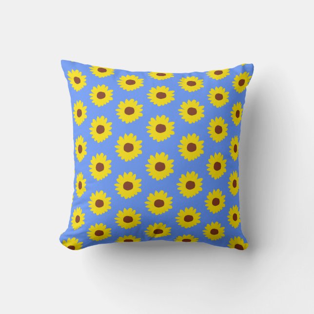 Cojín Decorativo Patrón de girasol (Anverso)