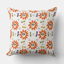 Cojín Decorativo Patrón de girasol cráneo - Halloween Spooki