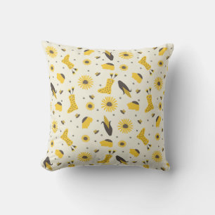 Cojín Decorativo patrón de girasoles sin soldadura