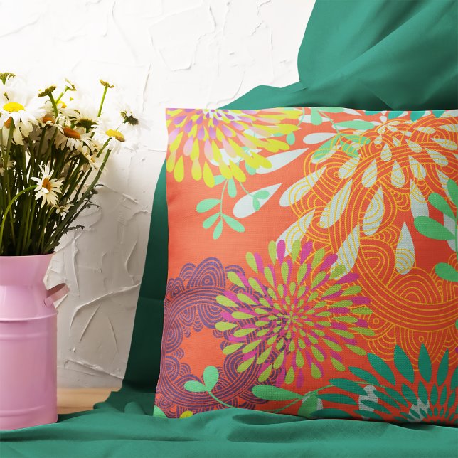 Cojín Decorativo Patrón de girasoles y círculos (Subido por el creador)