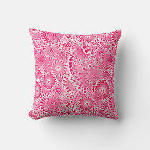 Cojín Decorativo Patrón de giro fractal, fucsia profunda rosa