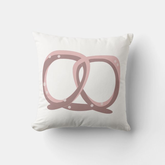 Cojín Decorativo Patrón de giro pretzel salado rosado (Anverso)