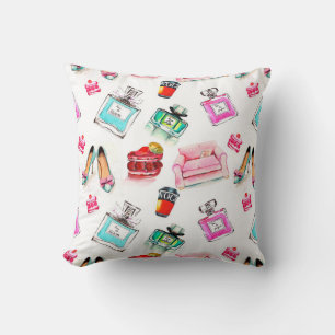 Cojín Decorativo Patrón de glamour de moda sin fisuras de acuarela 