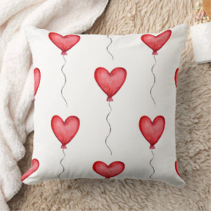Cojín Decorativo Patrón de globos de corazón flotantes