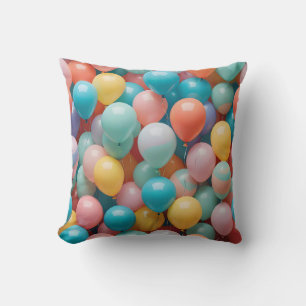 Cojín Decorativo Patrón de globos Fiestas coloridos