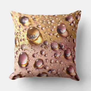 Cojín Decorativo patrón de gotas de agua rosadas
